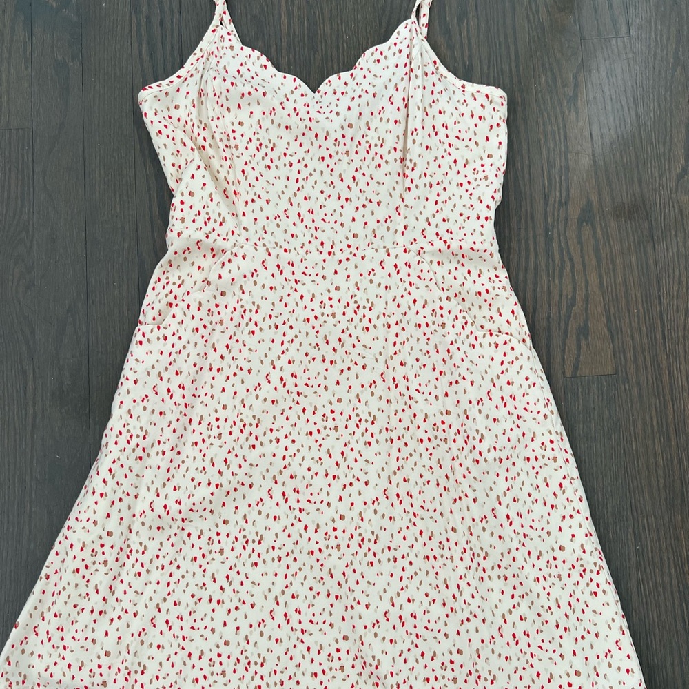 41 Hawthorn Cream and Red Patterned Dress